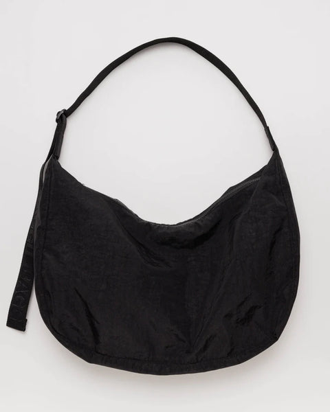 Black Large Nylon Crescent Bag