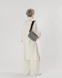 Black & White Pixel Gingham Camera Crossbody