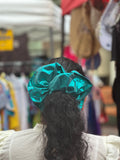 Handmade Shiny Turquoise Oversized Cloud Scrunchie