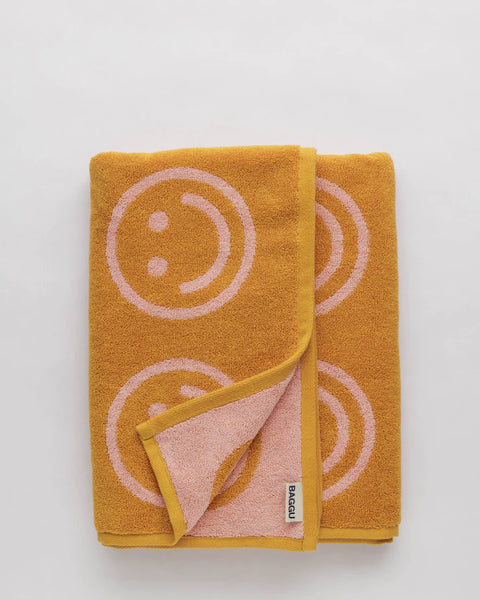 Marigold Peach Happy Bath Towel
