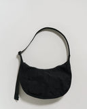 Black Medium Nylon Crescent Bag