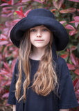 Handmade Black Linen Wide-Brimmed Bucket Hat