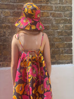 Handmade vintage cotton flowered fabric dress