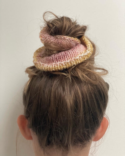 Handmade knitted scrunchie